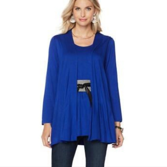 NWT Antthony Long Cardigan Women's Size 2x Dark Blue Long Sleeve Office - Picture 1 of 12